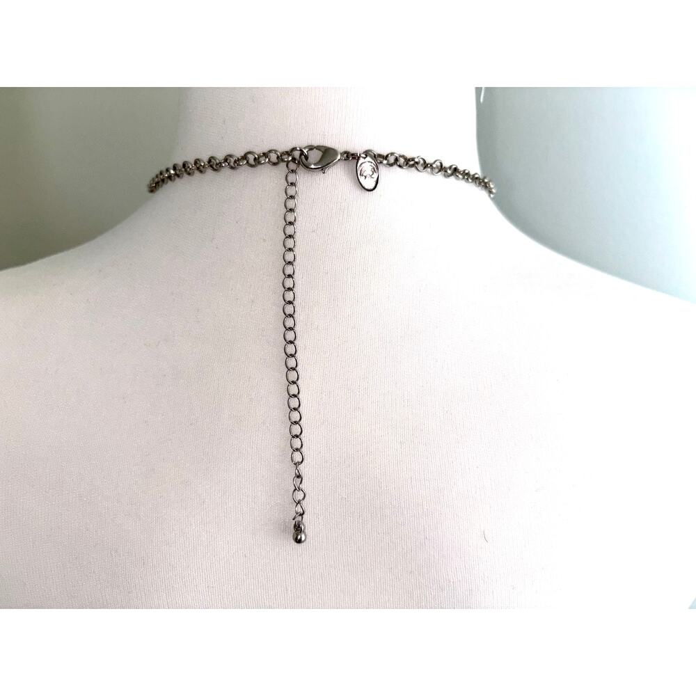 Charming Charlie Silver Tone Hexagon Multistrand Bib Necklace - Picture 3 of 4